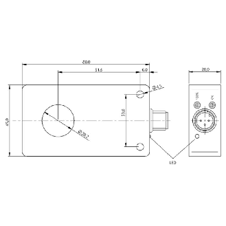 DPI Annulaire Ø20mm ANA 0-10V P0-60mm non noyé PBT 15-30Vdc / M12 4P-Lire la description