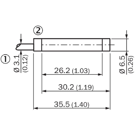 DPI D6,5 PNP NO P4mm non noyé lg35,5mm Inox 10-30Vdc / Câble 2m PVC-Lire la description