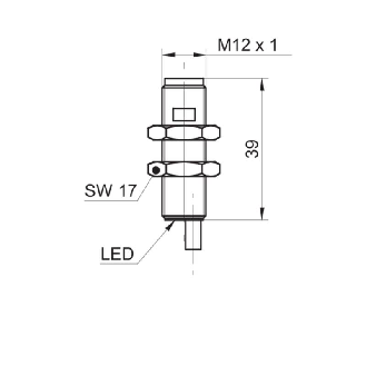 DPC M12 PNP NO P0,25-0,75mm lg39,5mm Plast. IP67 / Câble 2m-Lire la description