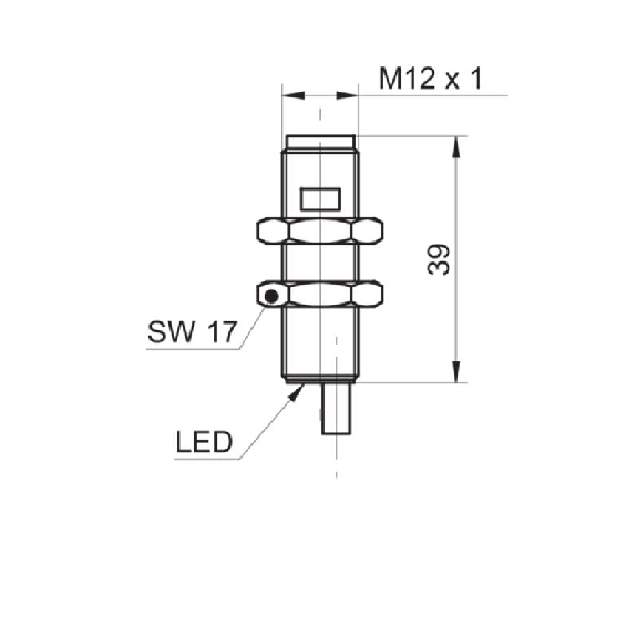 DPC M12 PNP NO P0,25-0,75mm lg39,5mm Plast. IP67 / Câble 2m-Lire la description