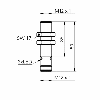 DPI M12 NPN NF P4mm noyé lg50(35)mm Laiton 10-30Vdc / M12 4P