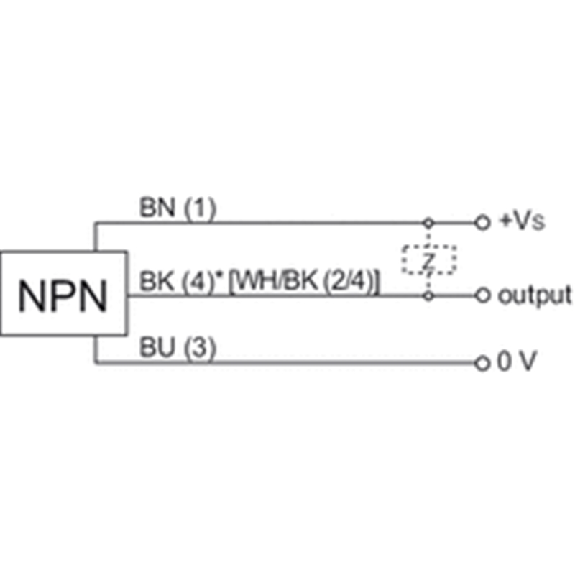 DPI M12 NPN NF P4mm noyé lg50(35)mm Laiton 10-30Vdc / M12 4P-Lire la description