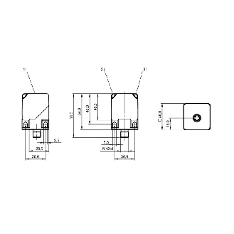 DPI Rect. PNP NO P40mm non noyé 40x40x62mm Plast. 10-36Vdc / M12 4P-Lire la description
