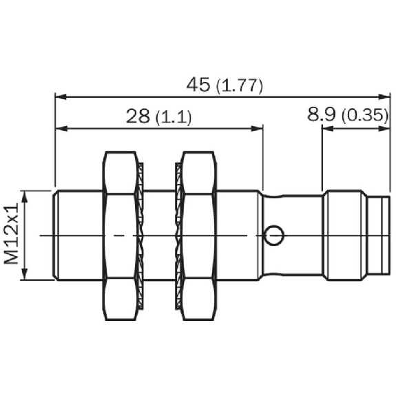 DPI M12 PNP NO+NF P4mm noyé IO-Link 34(30)mm Inox V2A +100 °C M12 4P-Lire la description