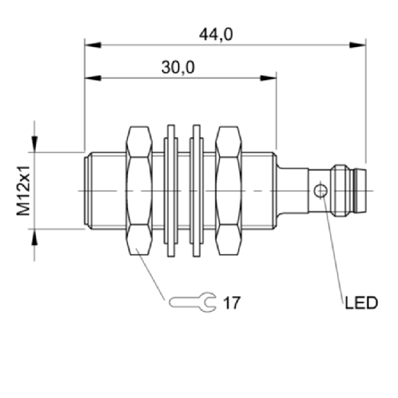 DPI M12 PNP NO P2mm noyé lg44(30)mm Laiton 10-30Vdc / M08 3P DPI M12 PNP NO P2mm noyé lg44(30)mm Laiton 10-30Vdc / M08 3P-Lire la description