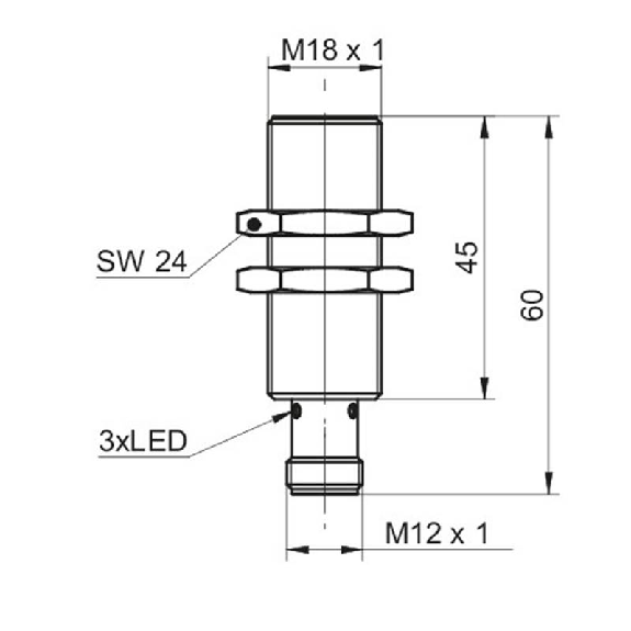 DPI M18 ANA 0-10Vdc P0-8mm noyé lg60(45)mm 12-36Vdc / M12 4P DPI M18 ANA 0-10Vdc P0-8mm noyé lg60(45)mm 12-36Vdc / M12 4P-Lire la description
