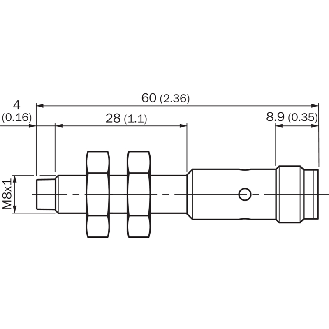 DPI M08 PNP NO P4mm non noyé IO-Link lg60(28)mm Inox V4A / M12 4P-Lire la description