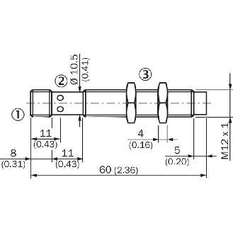 DPI M12 PNP NO P10mm non noyé 60(36)mm Tout-Inox V4A / M12 4P-Lire la description
