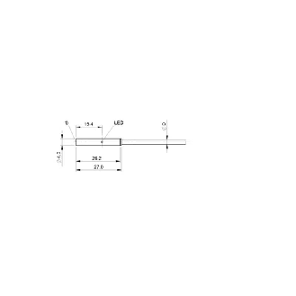 DPI D04 PNP NO P0,8mm noyé lg27mm Inox 10-30Vdc / Câble 5m PUR-Lire la description