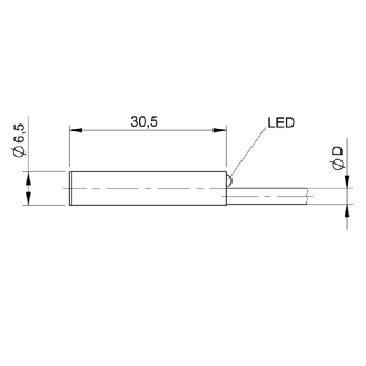 DPM D6,5 PNP NO lg30,5mm / Câble 2m PUR-Lire la description