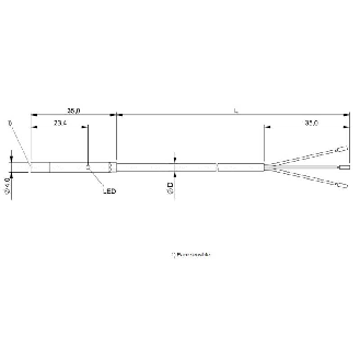 DPI D04 PNP NO P5mm non noyé lg35mm Inox 10-30Vdc / Câble 2m PUR-Lire la description