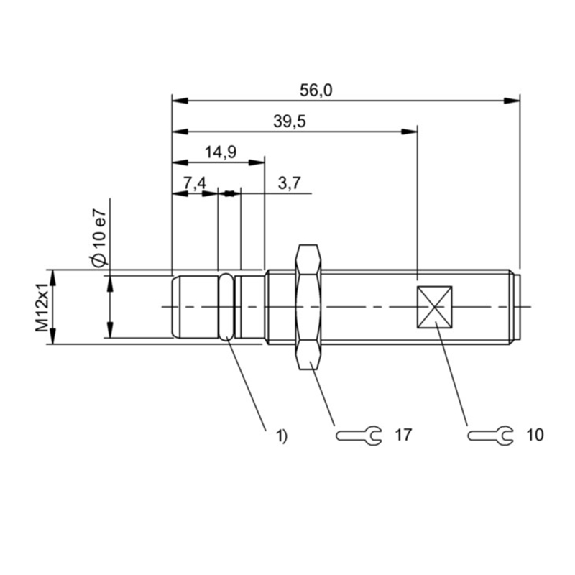 DPI HP M12 PNP NO P1,5mm noyé 56mm Inox 500bar / M12 4P-Lire la description