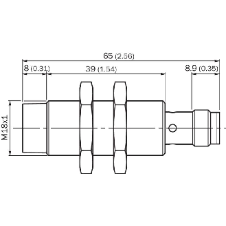 DPI M18 PNP NO P12mm non noyé IO-L lg65(39)mm Inox V4A IP69K / M12 4P-Lire la description