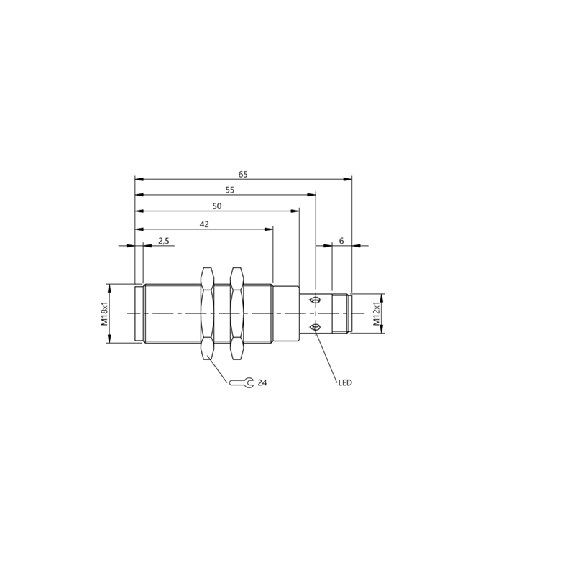 DPI M18 NPN NO P5mm noyé lg69(39.5)mm Tout inox / M12 4P-Lire la description