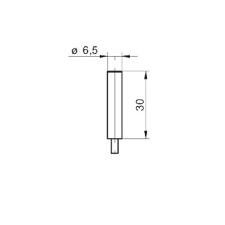 DPI HT D6,5 PNP NO P2mm noyé lg30mm 12-30Vdc +100°C / Câble 1m FEP-Lire la description