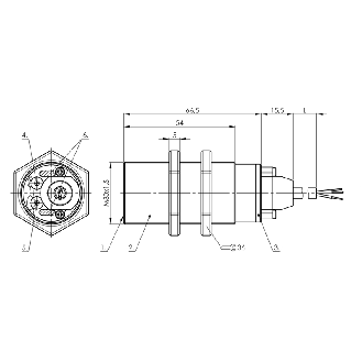 DPC M30 PNP NO/NF P20mm noyé lg82mm Inox 10-35Vdc / Câble 2m PUR-Lire la description