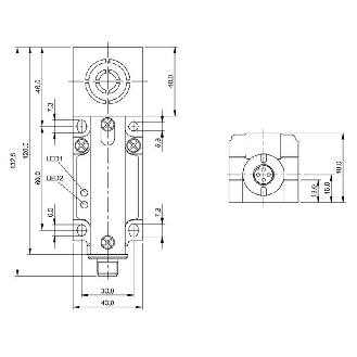 DPI Rect. PNP NO+NF P20mm non noyé 40x40x120mm / M12 4P-Lire la description
