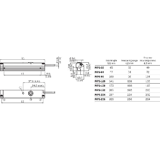 DPM Vérins rainures en T ANA P64mm 4-20mA/0-10V / Câble 2m-Lire la description