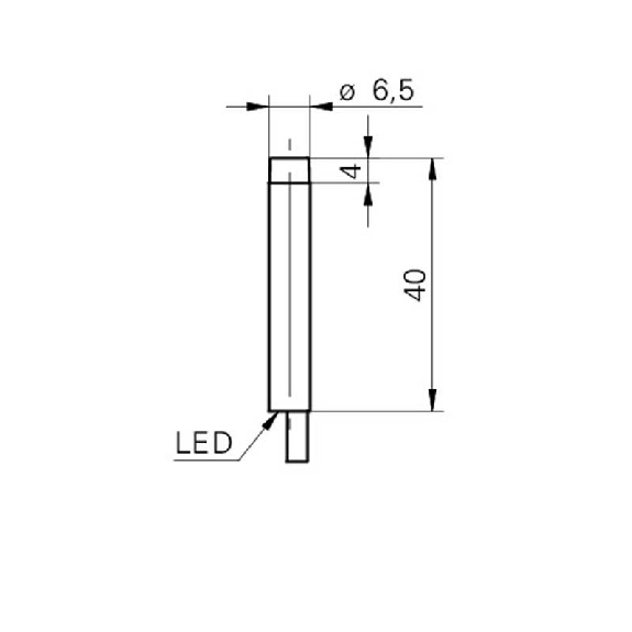 DPI D6,5 NPN NO P6mm non noyé lg40mm Métal 6-36Vdc IP67 / Câble 2m-Lire la description