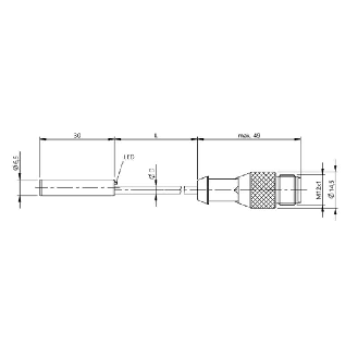 DPI D6,5 PNP NO P2mm noyé lg30mm Inox 10-30Vdc / M12 4P+C0.2m-Lire la description
