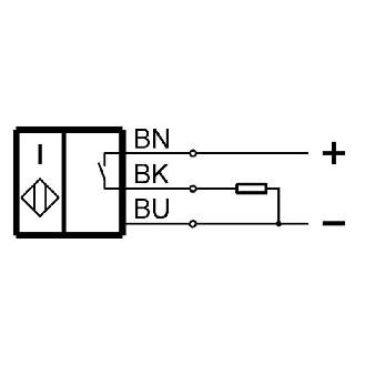 DPI M12 PNP NO P2mm noyé lg53mm Laiton 10-30Vdc IP68 / Câble 3m PVC-Lire la description
