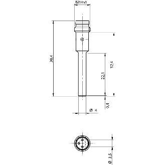 DPI D04 PNP NF P0,8mm noyé 38,4mm Inox 10-30Vdc M08 3P-Lire la description