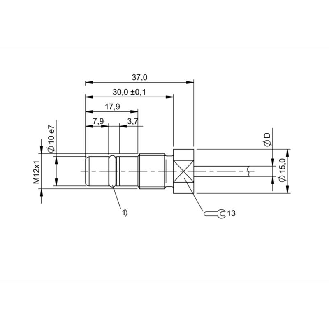 DPI HP M12 PNP NO P1,5mm noyé lg37mm Inox 350bar / Câble 3m PUR-Lire la description