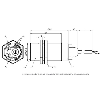 DPC M30 PNP NO/NF P20mm noyé lg66.5(54)mm PBT / Câble 2m PUR-Lire la description