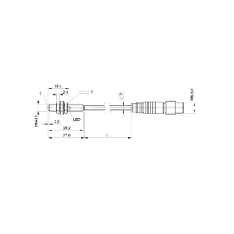DPI M05 PNP NO P1,5mm noyé lg27mm Inox 10-30Vdc / M08 3P+C1m-Lire la description