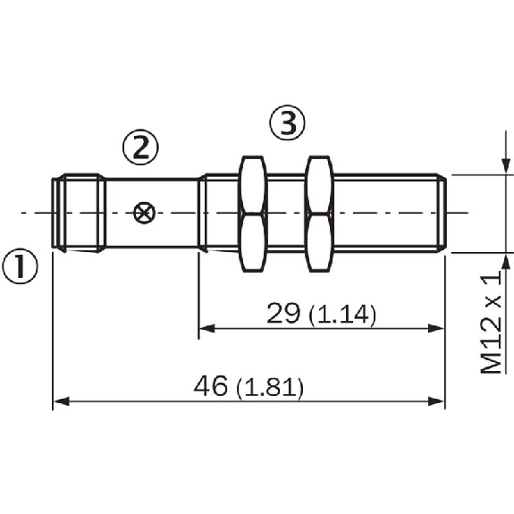 DPI M12 PNP NO P4mm noyé lg46(29)mm Inox V2A 10-30Vdc / M12 4P-Lire la description