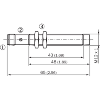 DPI M12 PNP NF P8mm non noyé lg65(43)mm Laiton 10-30Vdc / M12 4P