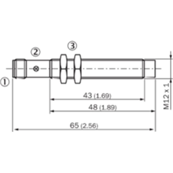 DPI M12 PNP NF P8mm non noyé lg65(43)mm Laiton 10-30Vdc / M12 4P-Lire la description