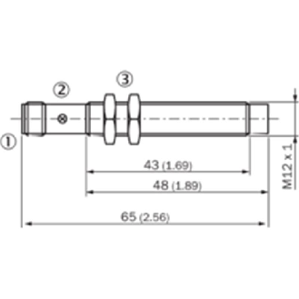 DPI M12 PNP NF P8mm non noyé lg65(43)mm Laiton 10-30Vdc / M12 4P-Lire la description