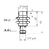 DPI M18 NPN NO P15mm non noyé lg45(22)mm Laiton 6-36Vdc / M12 4P