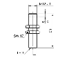 DPI M12 NPN NO P6mm noyé lg50mm Laiton 6-36Vdc / Câble 2m
