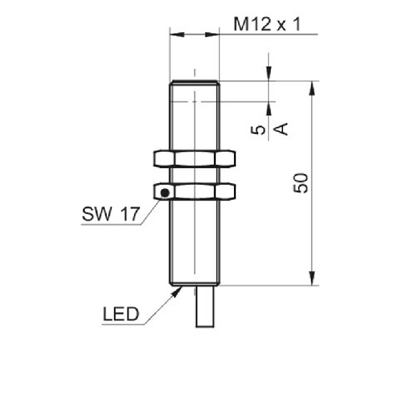 DPI M12 NPN NO P6mm noyé lg50mm Laiton 6-36Vdc / Câble 2m-Lire la description