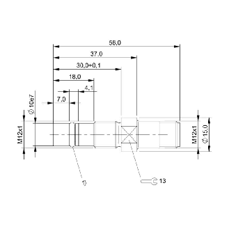 DPI HP M12 PNP NO P1,5mm noyé lg56(12)mm Inox 500bar +120°C / M12 4P-Lire la description