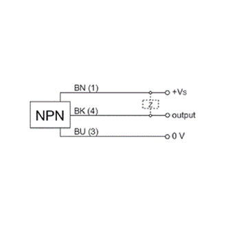 DPI M12 NPN NO P4mm noyé lg50mm Laiton 10-30Vdc / Câble 2m PVC-Lire la description