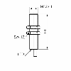 DPI M12 NPN NO P4mm noyé lg50mm Laiton 10-30Vdc / Câble 2m PVC