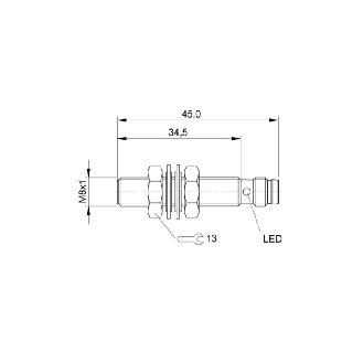 DPI M08 PNP NF P2mm noyé lg45(34,5)mm Inox 10-30Vdc / M08 3P-Lire la description