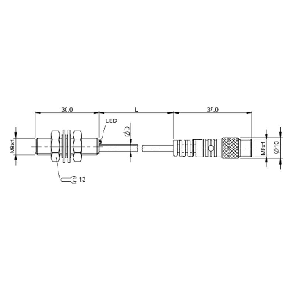 DPI M08 PNP NO P1,5mm noyé lg30mm Inox 10-30Vdc / M08 3P+C0.3m-Lire la description