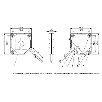 DPC Rect. PNP/NPN NO/NF P20mm noyé 40x40x10 / Câble 2m PUR-Lire la description