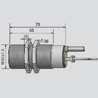 DPC M30 2 fils AC/DC NO+NF P10mm noyé 70(55)mm / Câble 2m PVC-Lire la description