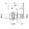 DPI M12 PNP NF P8mm non noyé lg50mm Laiton / M12 4P