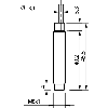 DPI M08 PNP NO P4mm non noyé 45,5(36,2)mm Laiton 10-30Vdc Câble 2m