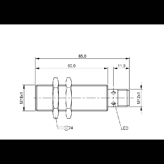 DPI M18 PNP NF P8mm noyé lg65(50)mm Inox / M12 4P-Lire la description
