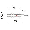 DPI M05 PNP NF P0,8mm noyé lg28(23)mm Inox 6-30Vdc / Câble 2m PUR/TPE