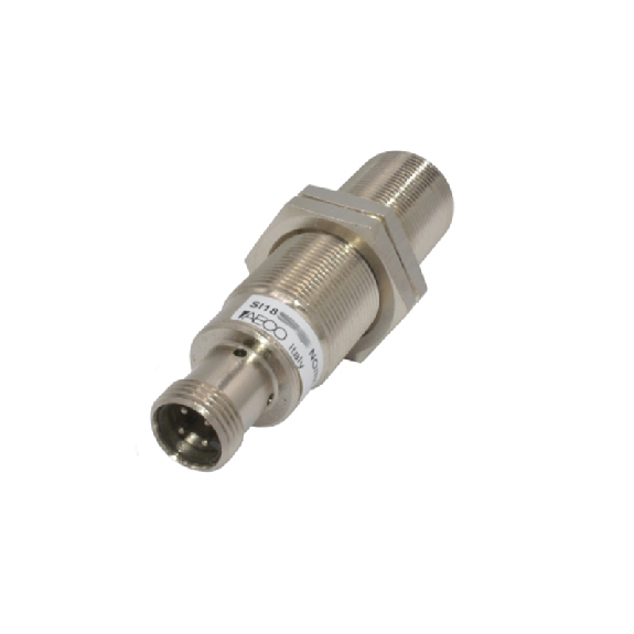 DPI M18 PNP NF P5mm noyé 71(48)mm Laiton 10-30Vdc / M12 4P-Lire la description