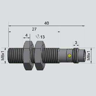 DPI M08 PNP NO P1,5mm noyé 40(31)mm Inox 10-35Vdc / M08 3P-Lire la description