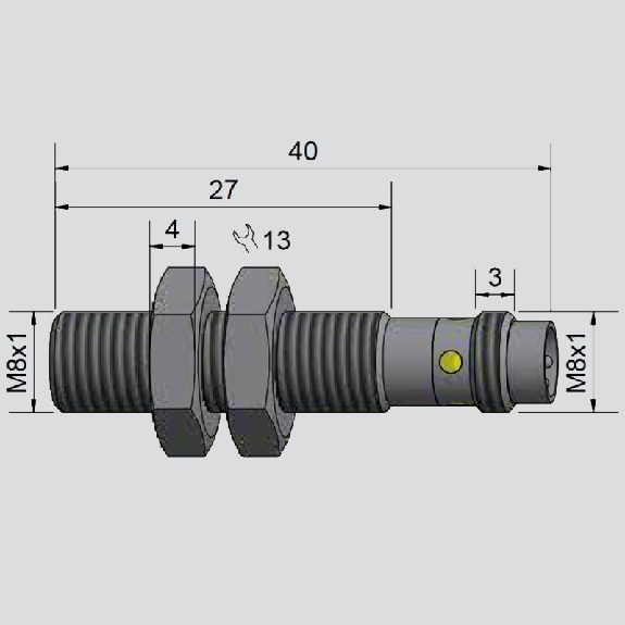 DPI M08 PNP NO P1,5mm noyé 40(31)mm Inox 10-35Vdc / M08 3P-Lire la description